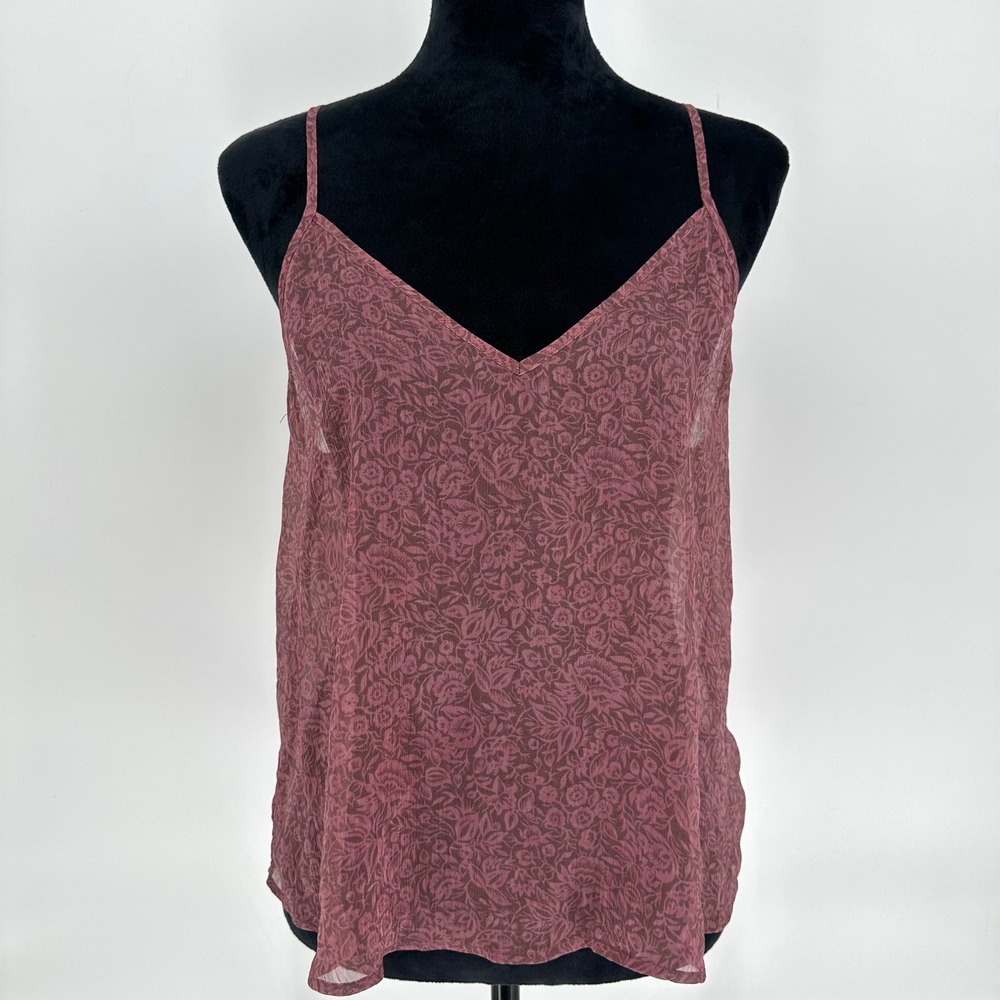Express Cami Pink Purple Chiffon Sheer‎ See Through Strappy Top Women's Medium